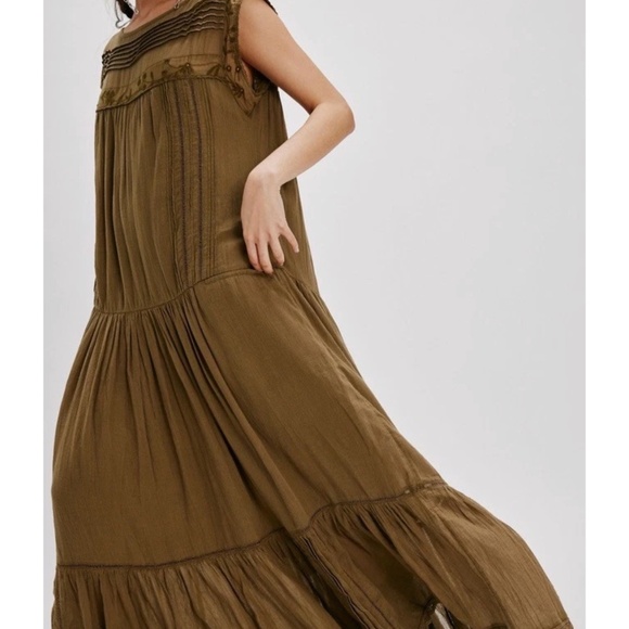 Free People Meadows Edge Maxi Dress in seaweed size XS - Picture 3 of 9